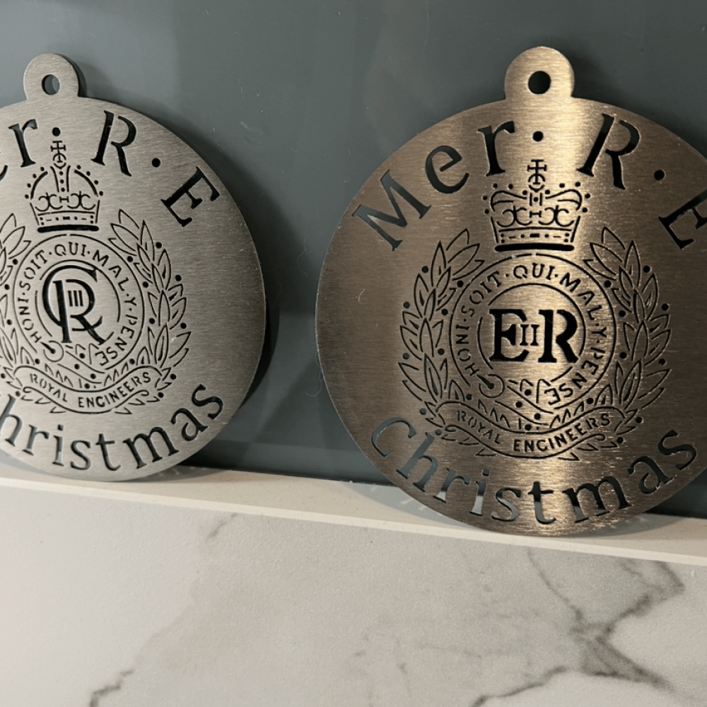 Christmas metal ornaments Two decorative Christmas metal ornaments